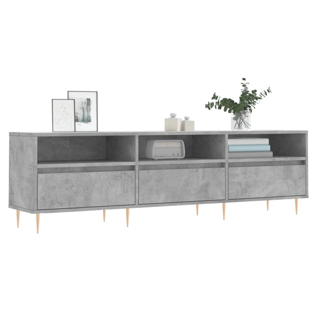 vidaXL Έπιπλο Τηλεόρασης Γκρι Σκυρ. 150x30x44,5 εκ. Επεξ. Ξύλο
