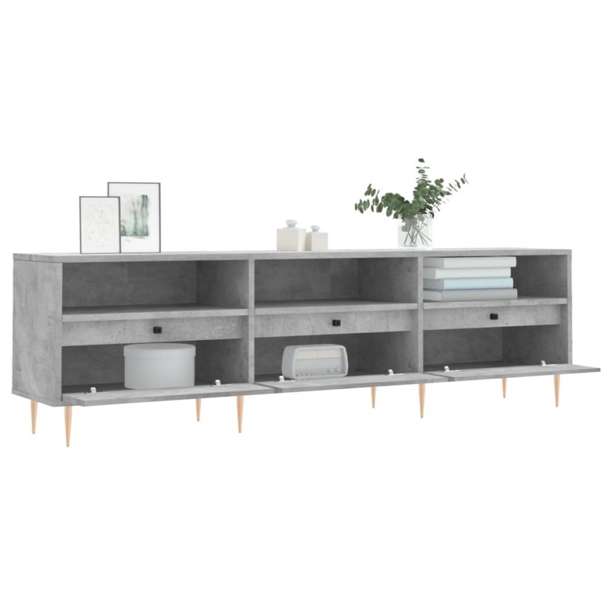 vidaXL Έπιπλο Τηλεόρασης Γκρι Σκυρ. 150x30x44,5 εκ. Επεξ. Ξύλο