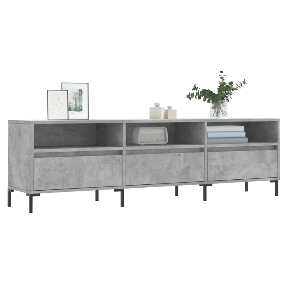 vidaXL Έπιπλο Τηλεόρασης Γκρι Σκυρ. 150x30x44,5 εκ. Επεξ. Ξύλο