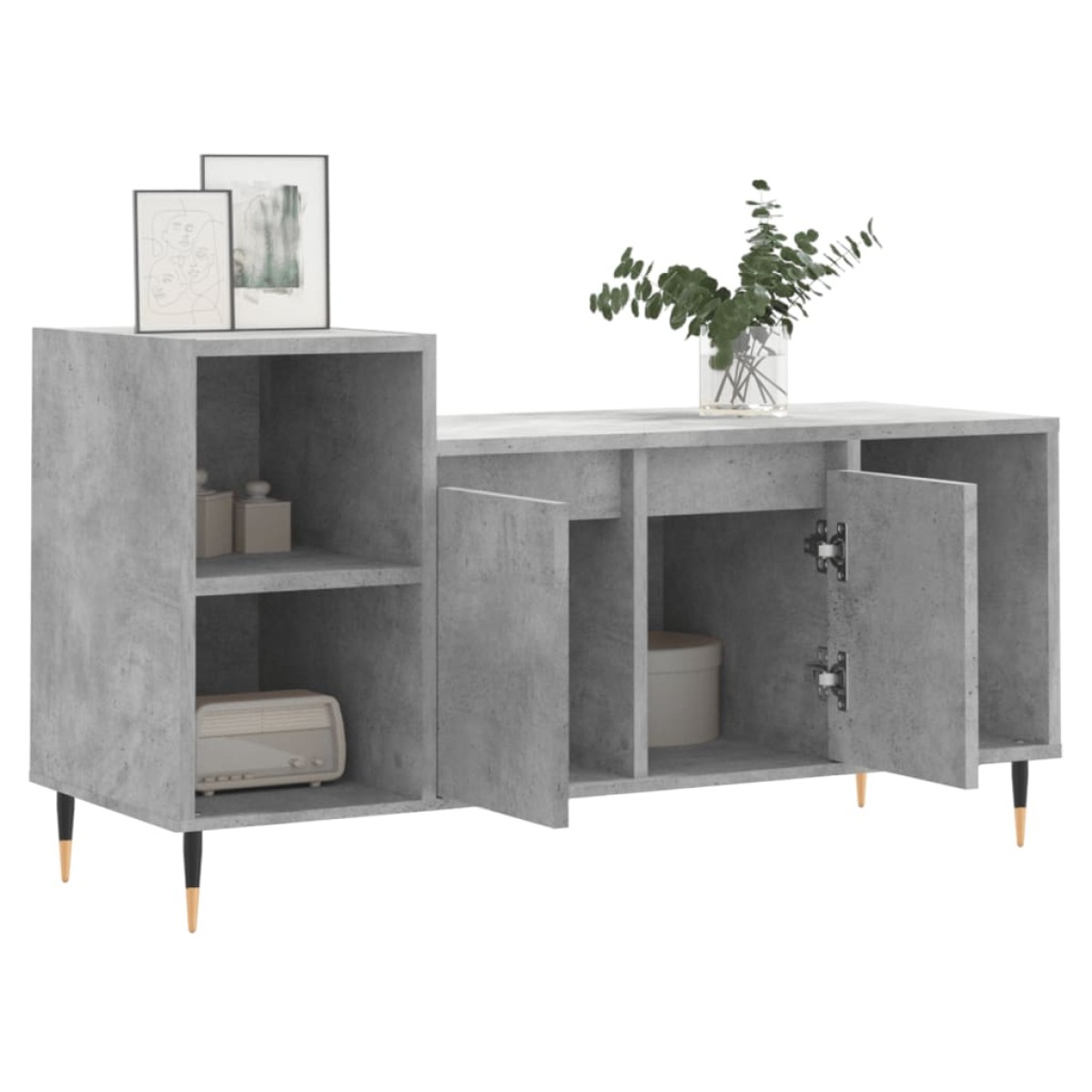 vidaXL Έπιπλο Τηλεόρασης Γκρι Σκυρ. 100x35x55 εκ. Επεξ. Ξύλο
