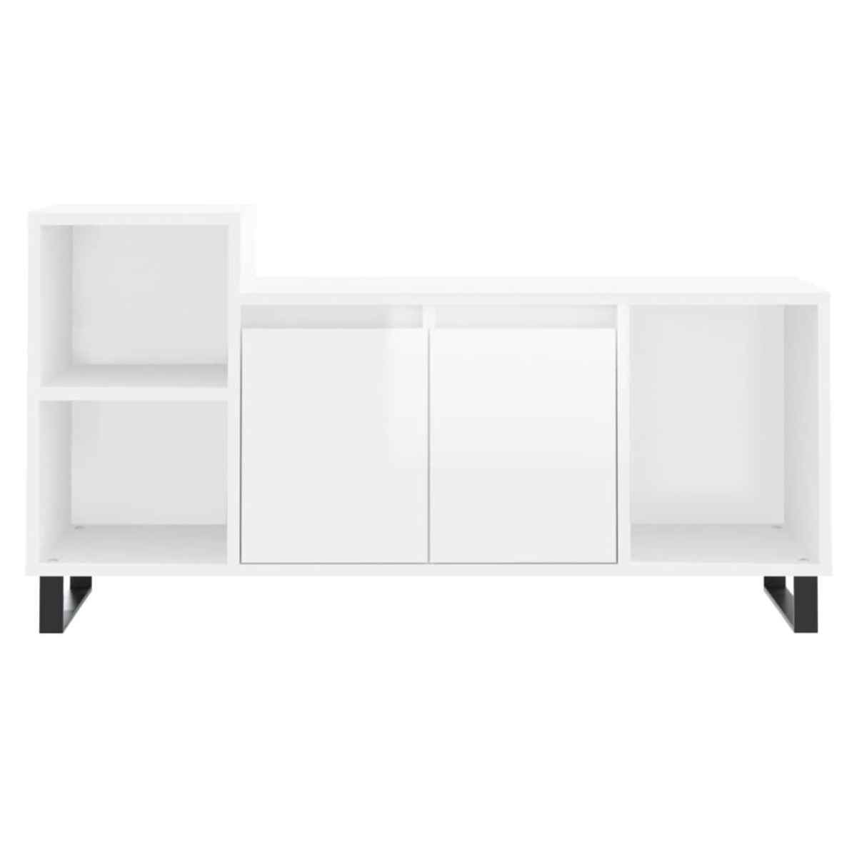 vidaXL Έπιπλο Τηλεόρασης Γυαλ. Λευκό 100x35x55 εκ. Επεξεργασμένο Ξύλο