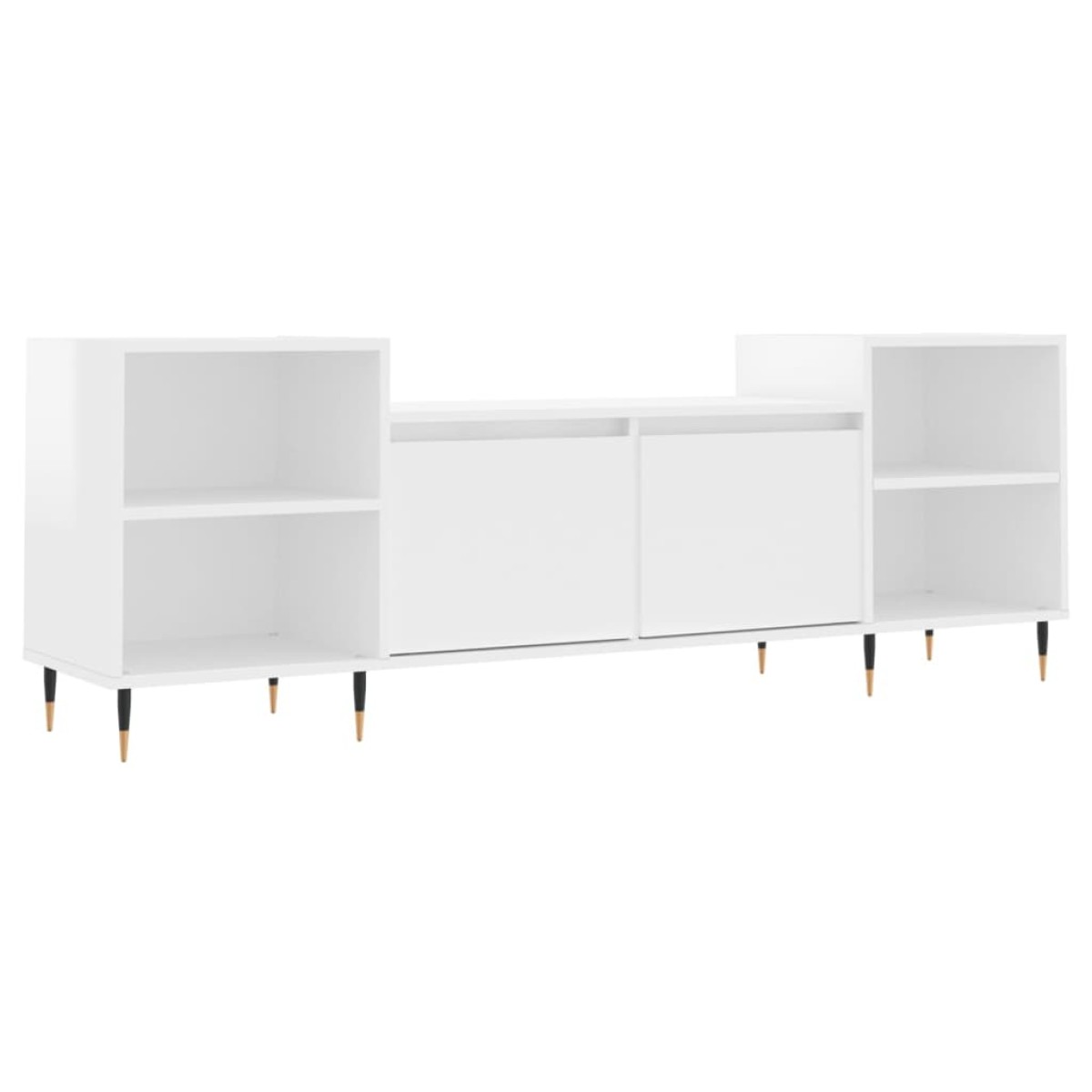 vidaXL Έπιπλο Τηλεόρασης Γυαλ. Λευκό 160x35x55 εκ. Επεξεργασμένο Ξύλο