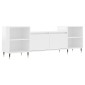 vidaXL Έπιπλο Τηλεόρασης Γυαλ. Λευκό 160x35x55 εκ. Επεξεργασμένο Ξύλο