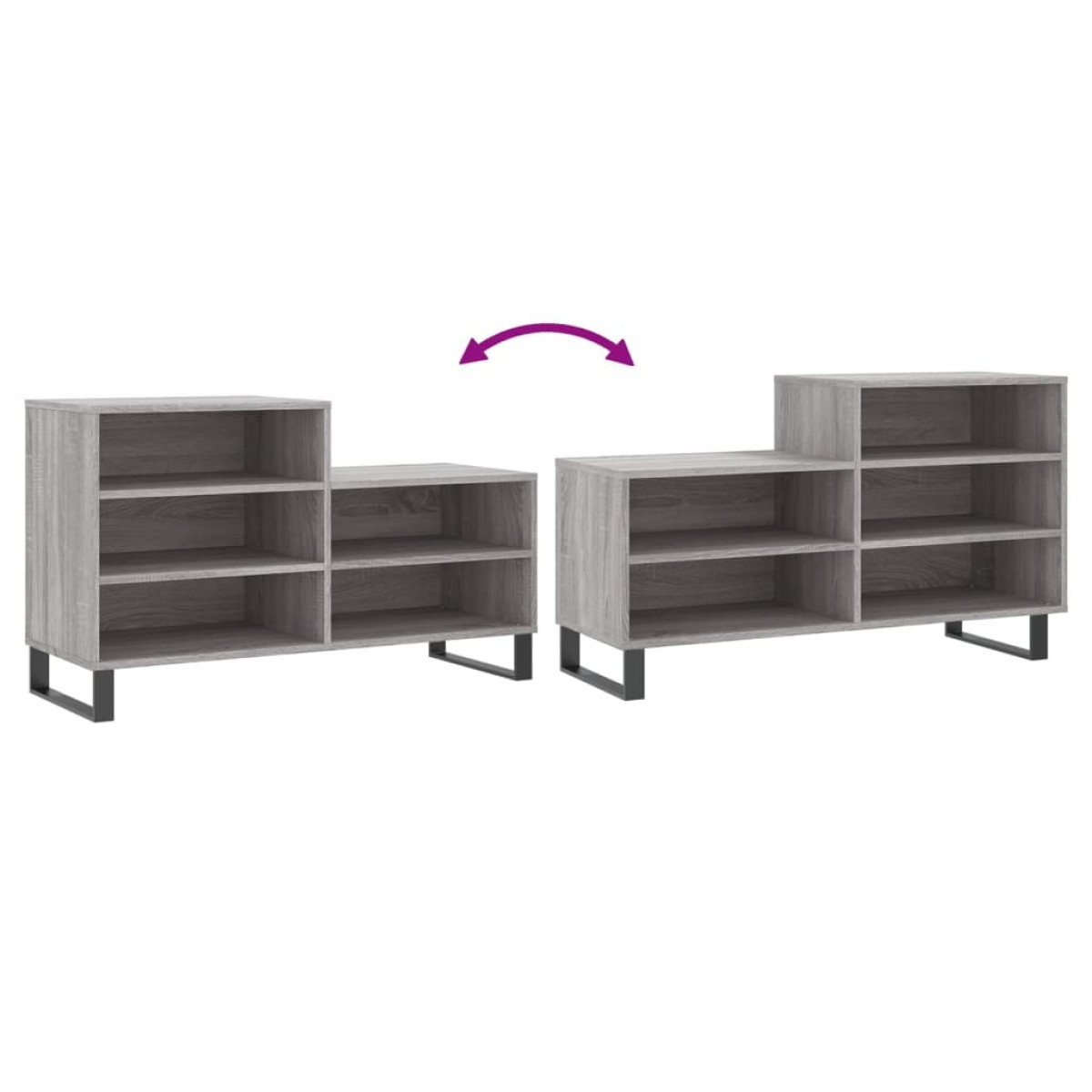 vidaXL Παπουτσοθήκη Γκρι Sonoma 102x36x60 εκ. από Επεξεργασμένο Ξύλο