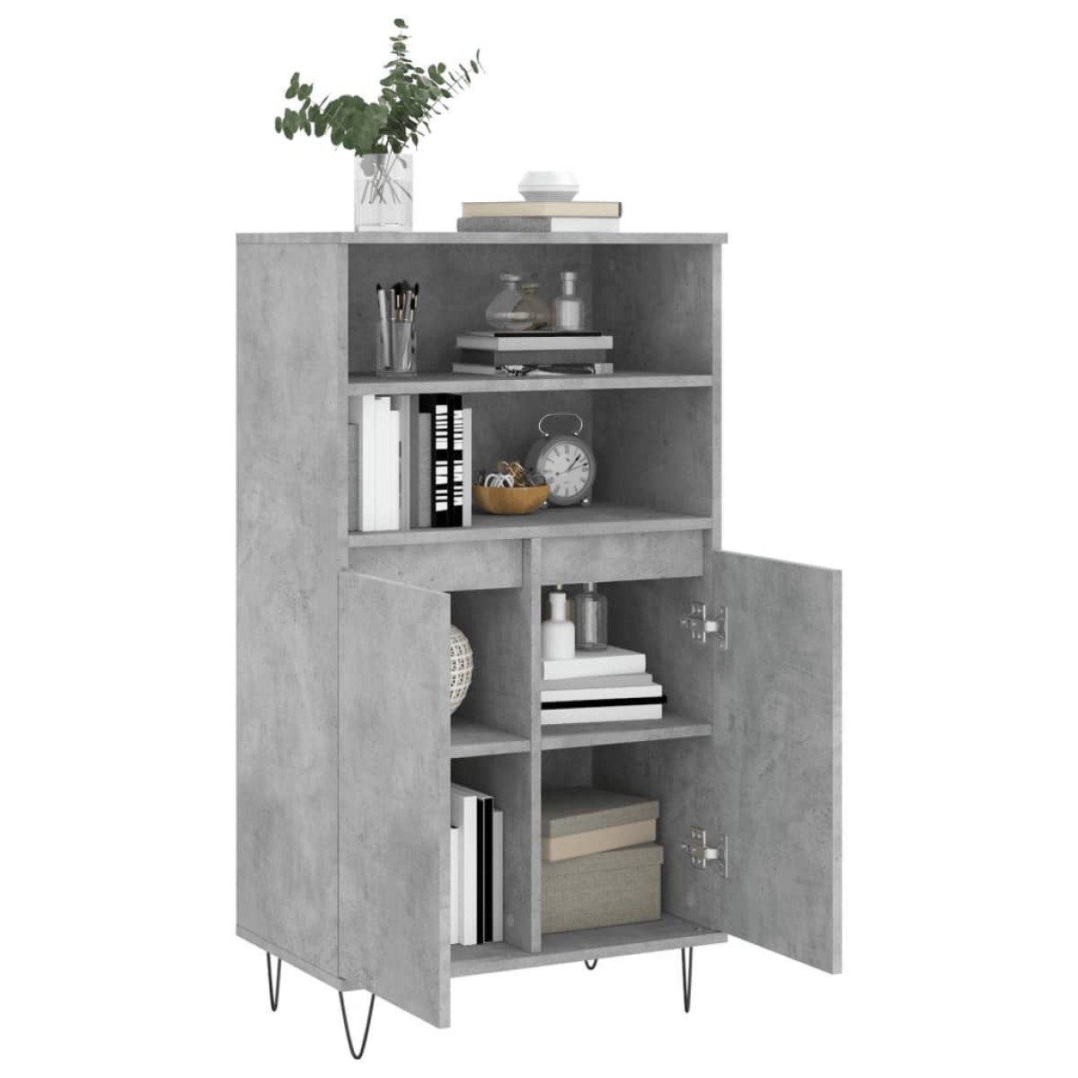 vidaXL Ντουλάπι Γκρι σκυροδέματος 60x36x110 εκ. από Επεξεργασμένο Ξύλο