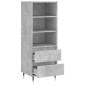 vidaXL Ντουλάπι Γκρι Σκυρ. 40x36x110 εκ. από Επεξεργασμένο Ξύλο