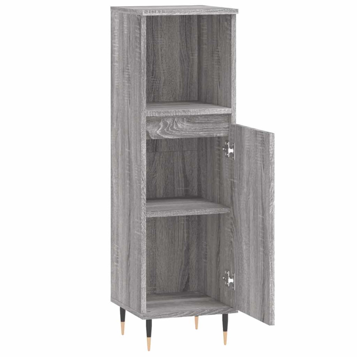 vidaXL Ντουλάπι Μπάνιου Γκρι Sonoma 30x30x100 εκ. Επεξεργασμένο Ξύλο