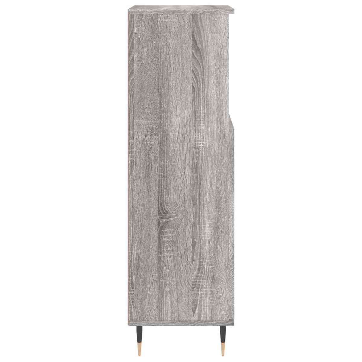 vidaXL Ντουλάπι Μπάνιου Γκρι Sonoma 30x30x100 εκ. Επεξεργασμένο Ξύλο