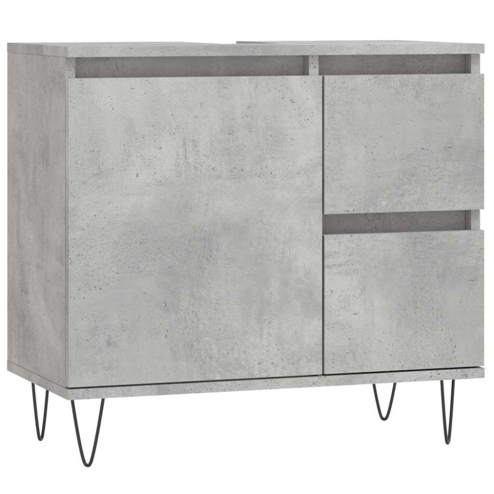 vidaXL Ντουλάπι Μπάνιου Γκρι Σκυροδέματος 65x33x60 εκ. Επεξ. Ξύλο