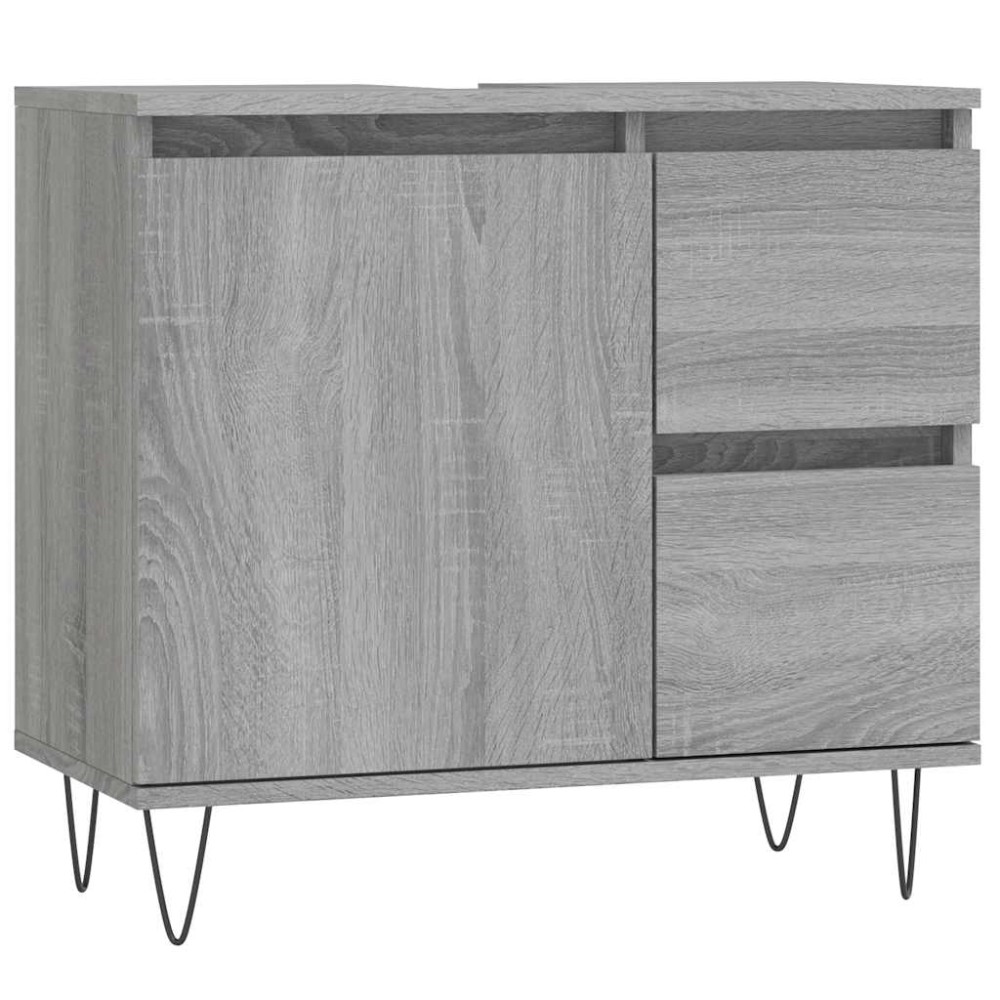 vidaXL Ντουλάπι Μπάνιου Γκρι Sonoma 65x33x60 εκ. Επεξεργασμένο Ξύλο