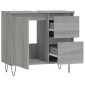 vidaXL Ντουλάπι Μπάνιου Γκρι Sonoma 65x33x60 εκ. Επεξεργασμένο Ξύλο