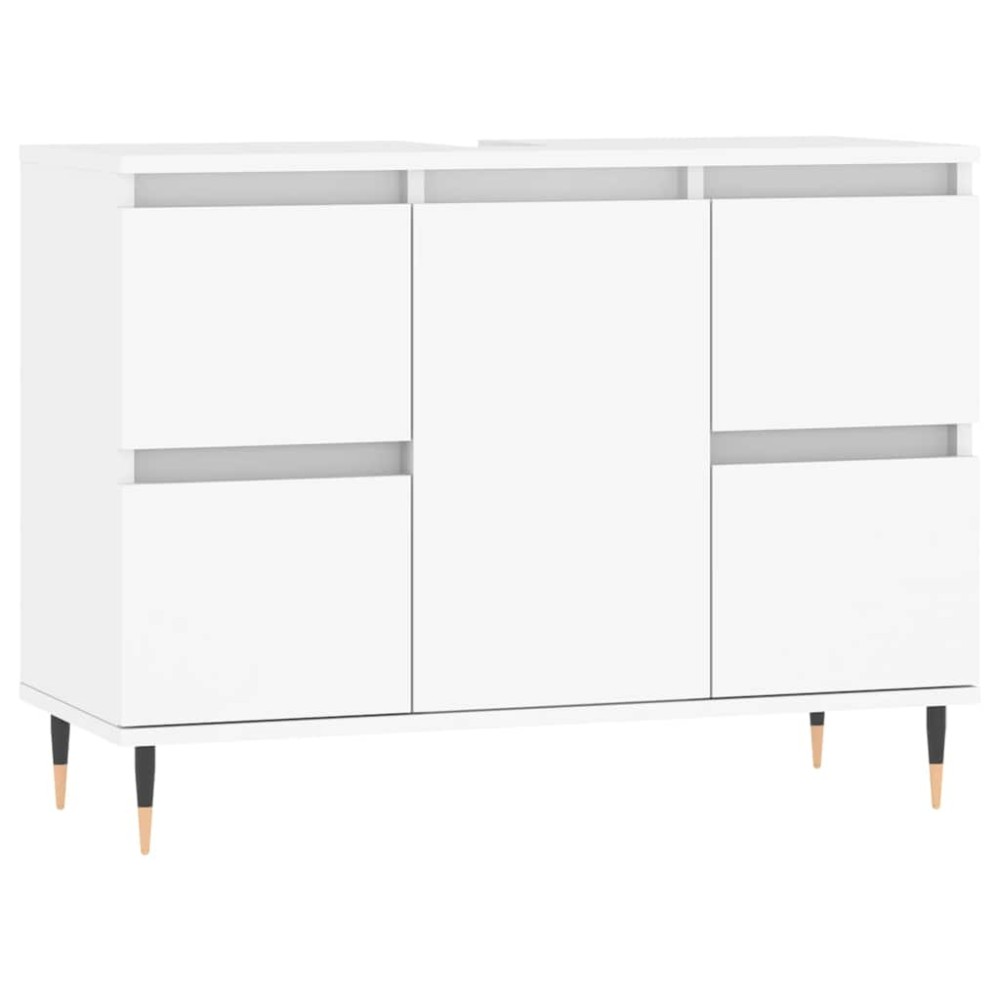 vidaXL Ντουλάπι Μπάνιου Λευκό 80 x 33 x 60 εκ. Επεξεργασμένο Ξύλο