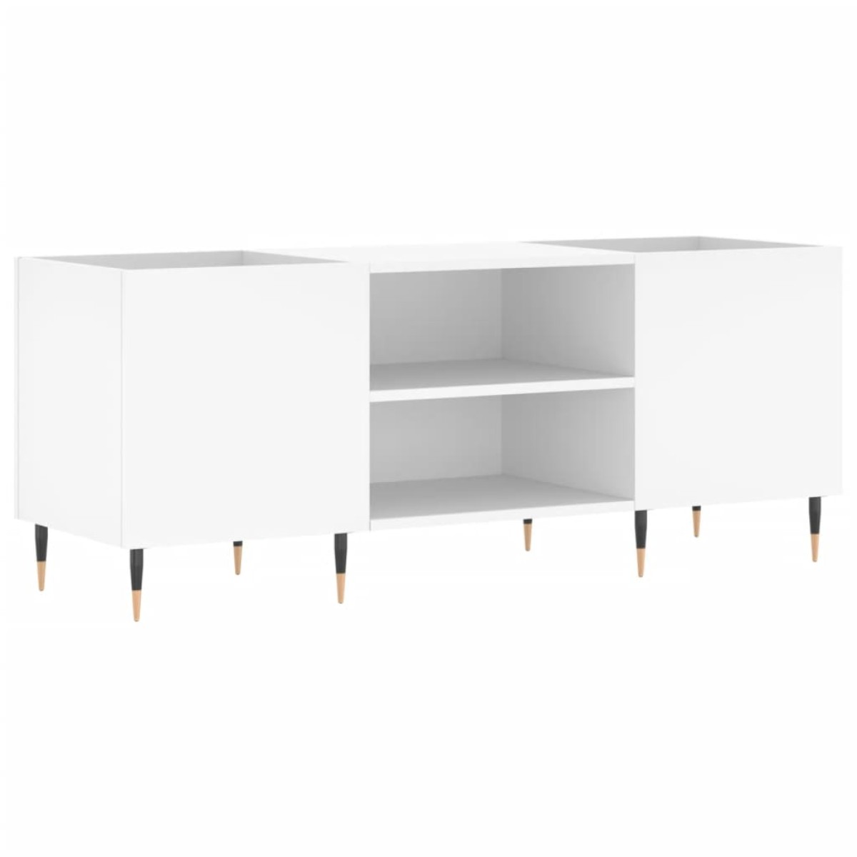 vidaXL Δισκοθήκη Λευκή 121 x 38 x 48 εκ. Επεξεργασμένο Ξύλο