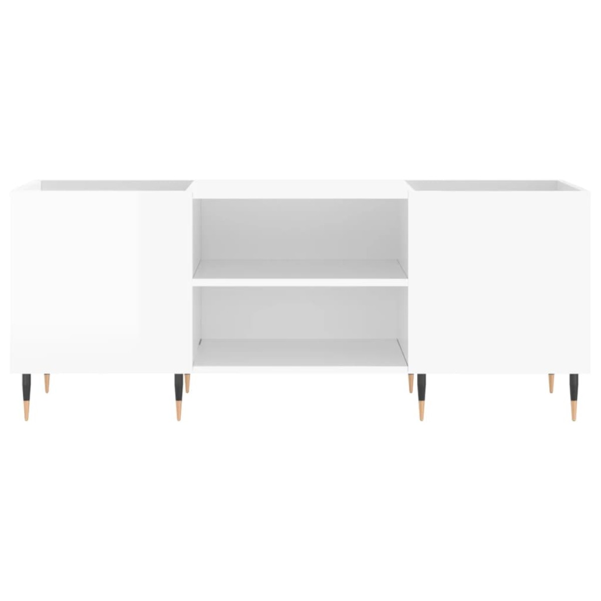 vidaXL Δισκοθήκη Γυαλιστερή Λευκή 121x38x48 εκ. από Επεξεργασμένο Ξύλο