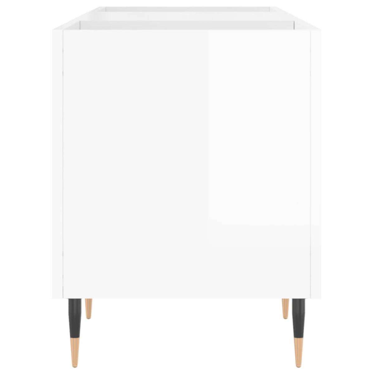 vidaXL Δισκοθήκη Γυαλιστερή Λευκή 121x38x48 εκ. από Επεξεργασμένο Ξύλο