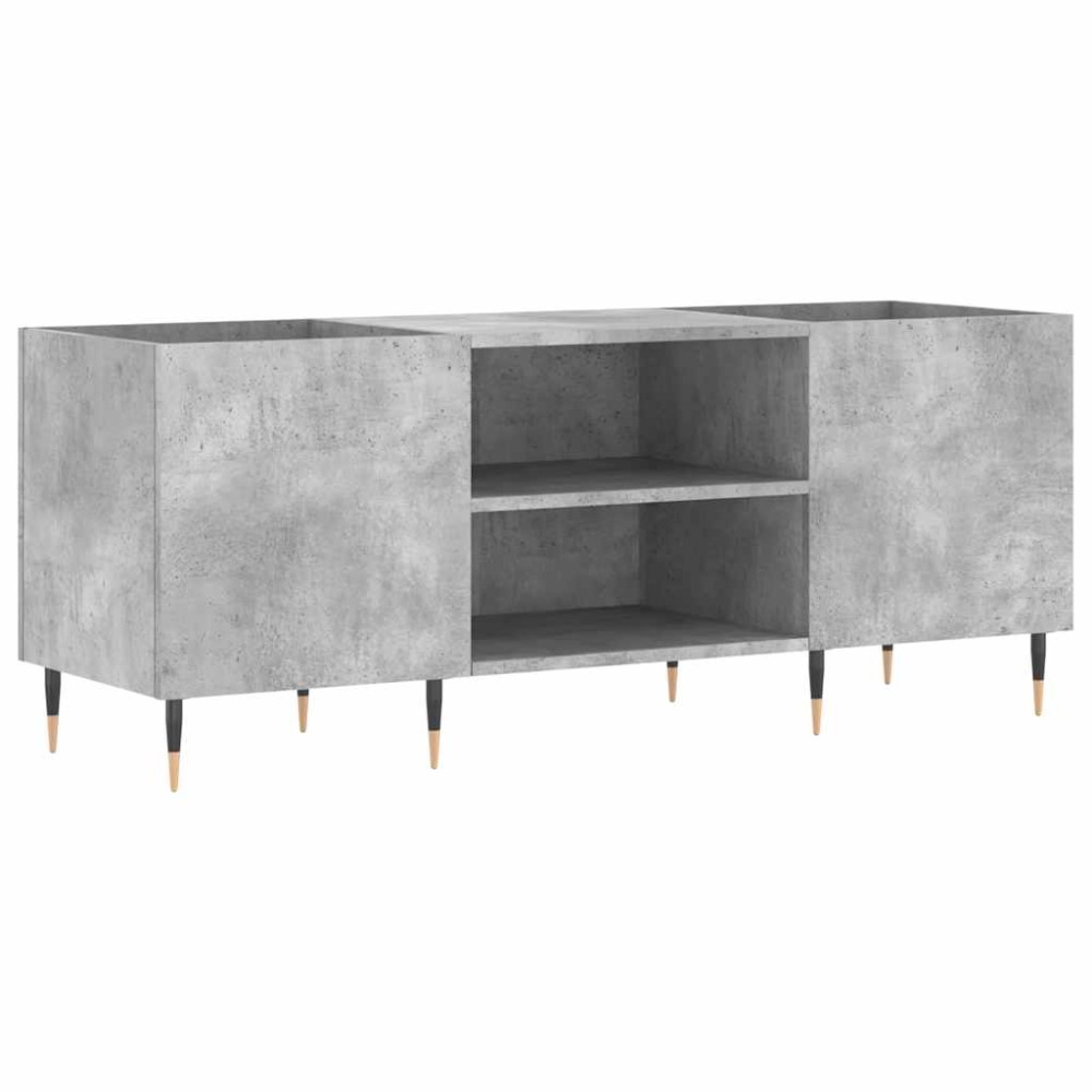 vidaXL Δισκοθήκη Γκρι Σκυροδέματος 121x38x48 εκ. Επεξεργασμένο Ξύλο