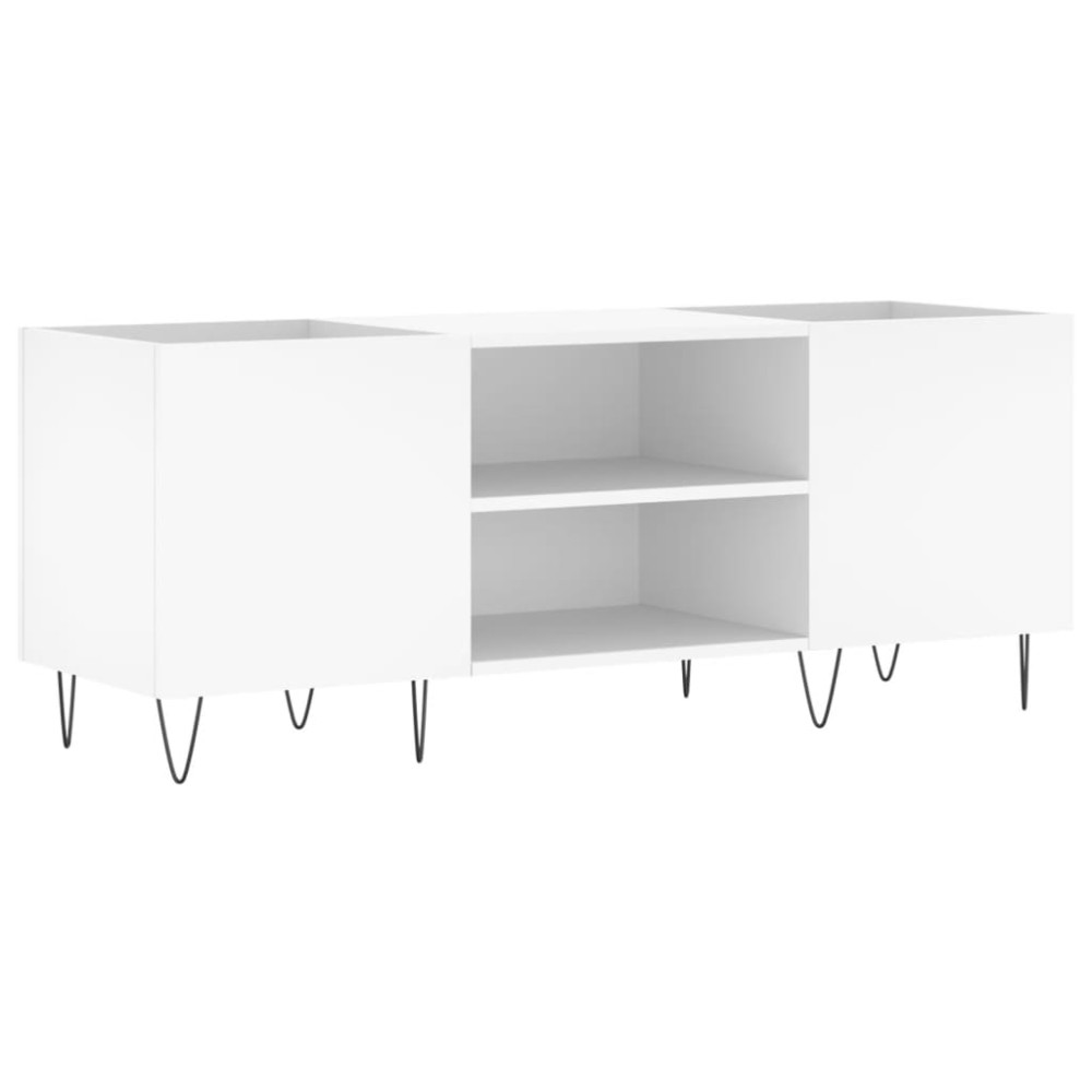 vidaXL Δισκοθήκη Λευκή 121 x 38 x 48 εκ. Επεξεργασμένο Ξύλο