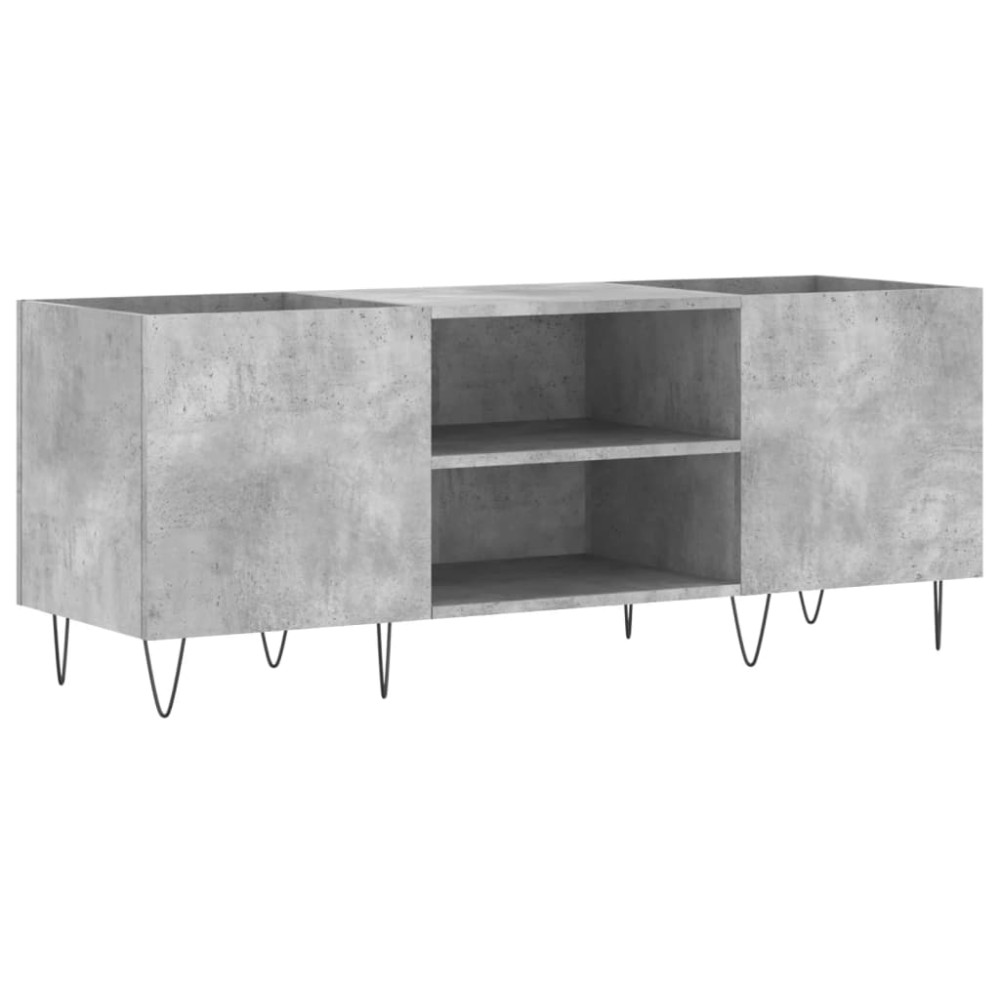 vidaXL Δισκοθήκη Γκρι Σκυροδέματος 121x38x48 εκ. Επεξεργασμένο Ξύλο