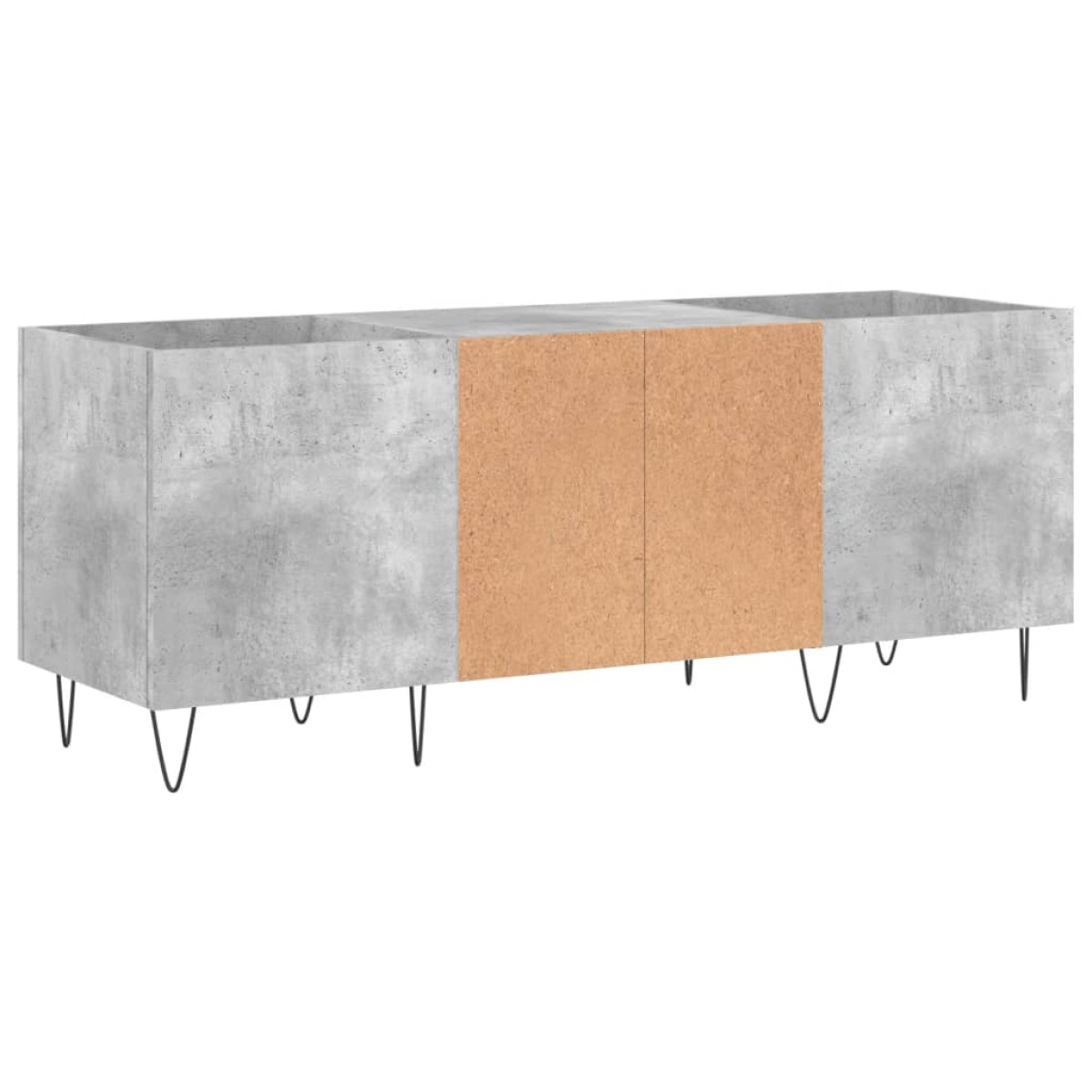 vidaXL Δισκοθήκη Γκρι Σκυροδέματος 121x38x48 εκ. Επεξεργασμένο Ξύλο