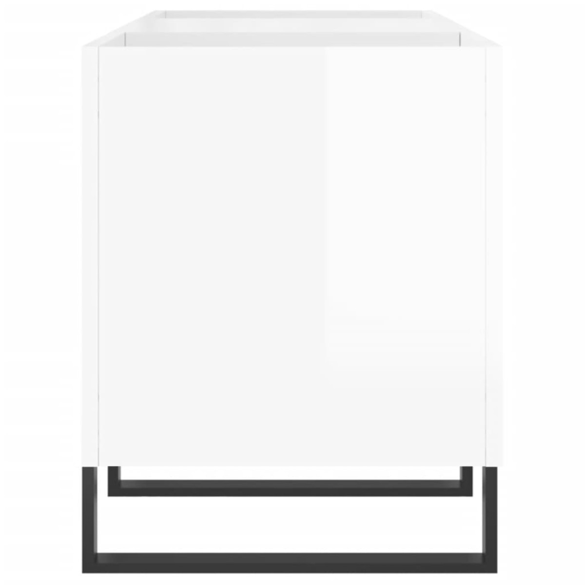 vidaXL Δισκοθήκη Γυαλιστερή Λευκή 121x38x48 εκ. από Επεξεργασμένο Ξύλο