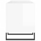 vidaXL Δισκοθήκη Γυαλιστερή Λευκή 121x38x48 εκ. από Επεξεργασμένο Ξύλο