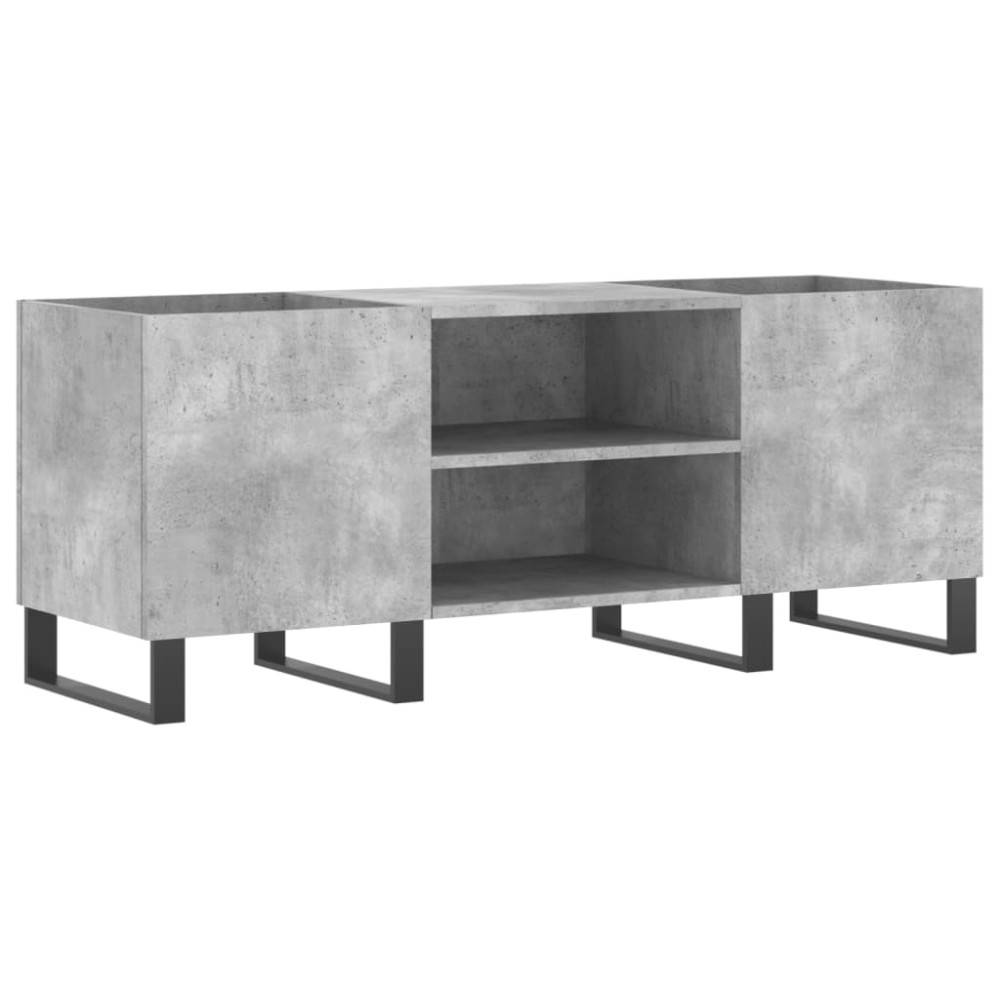 vidaXL Δισκοθήκη Γκρι Σκυροδέματος 121x38x48 εκ. Επεξεργασμένο Ξύλο