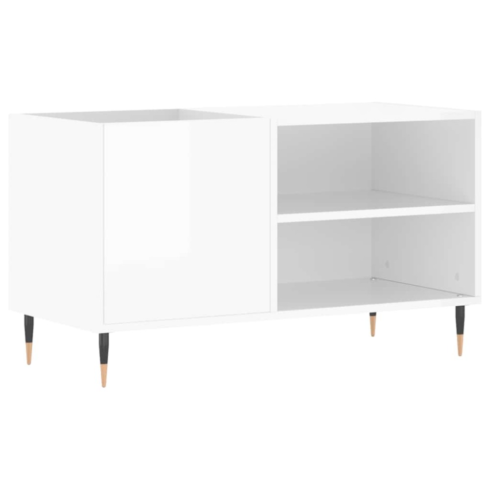 vidaXL Δισκοθήκη Γυαλ. Λευκή 85 x 38 x 48 εκ. από Επεξεργασμένο Ξύλο