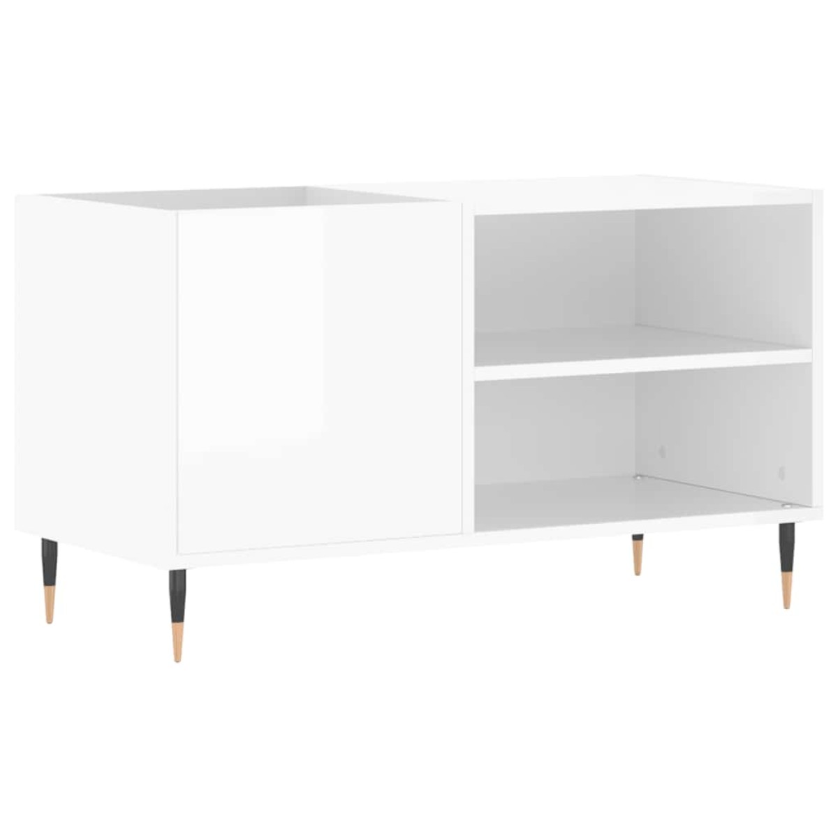 vidaXL Δισκοθήκη Γυαλ. Λευκή 85 x 38 x 48 εκ. από Επεξεργασμένο Ξύλο