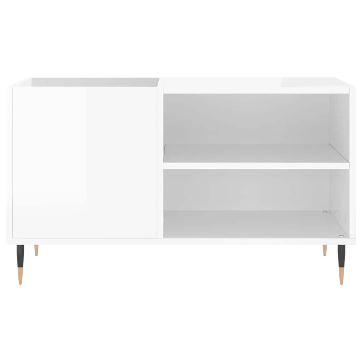 vidaXL Δισκοθήκη Γυαλ. Λευκή 85 x 38 x 48 εκ. από Επεξεργασμένο Ξύλο