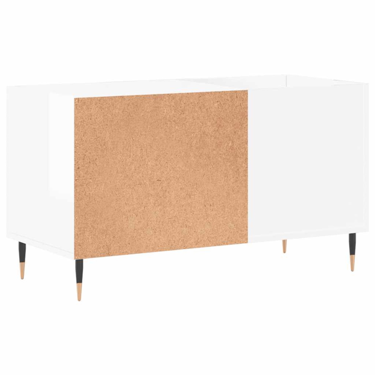 vidaXL Δισκοθήκη Γυαλ. Λευκή 85 x 38 x 48 εκ. από Επεξεργασμένο Ξύλο