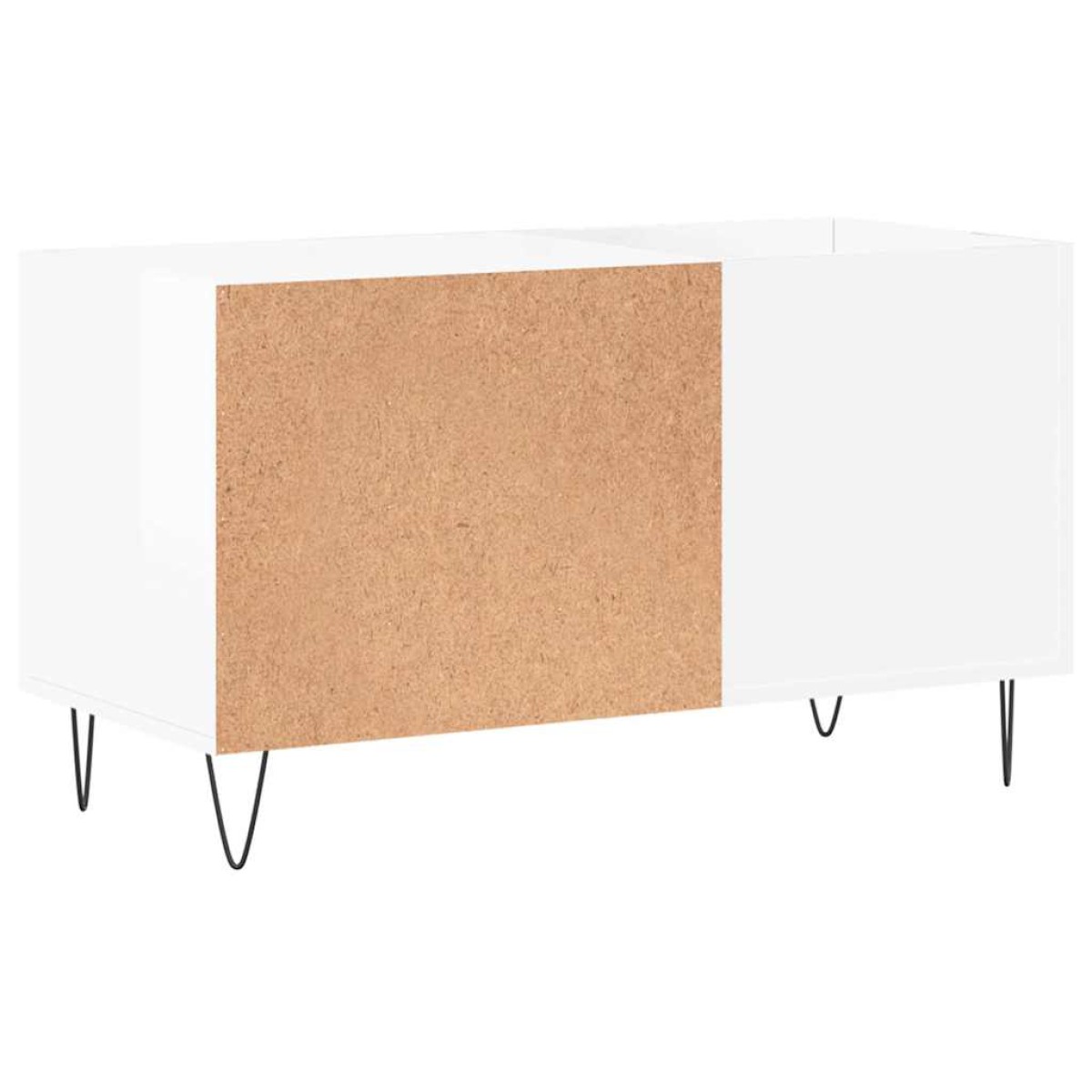 vidaXL Δισκοθήκη Γυαλ. Λευκή 85 x 38 x 48 εκ. από Επεξεργασμένο Ξύλο