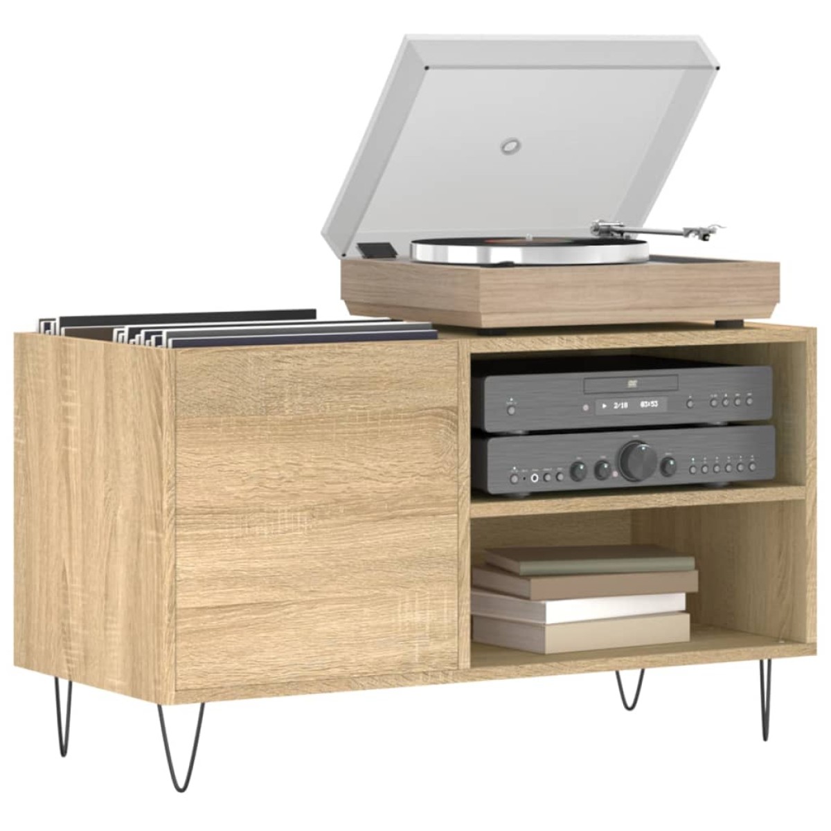 vidaXL Δισκοθήκη Sonoma Δρυς 85 x 38 x 48 εκ. από Επεξεργασμένο Ξύλο