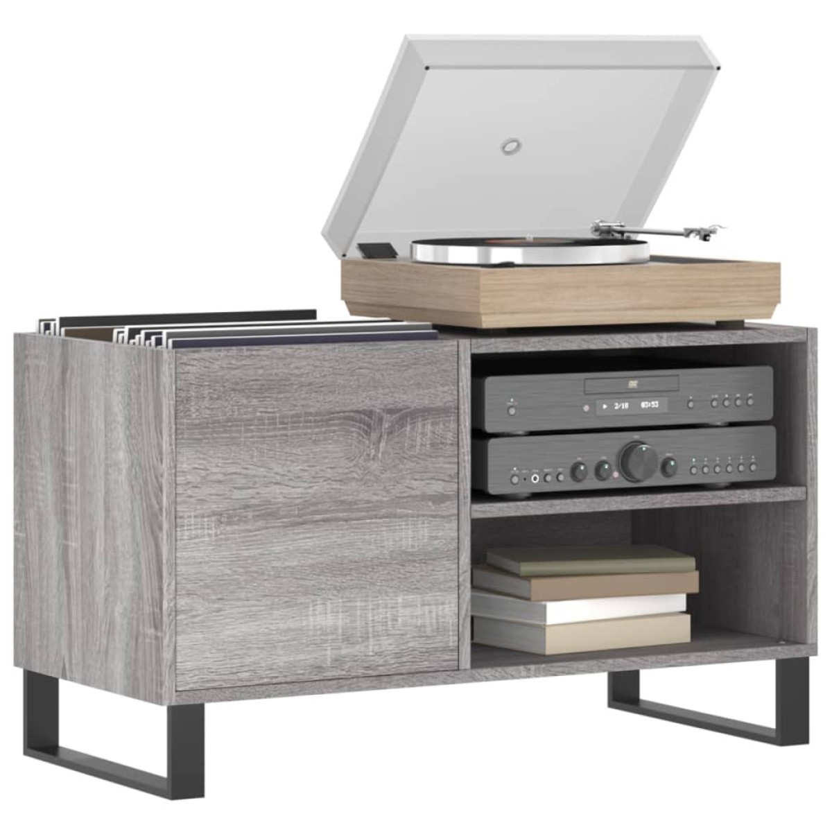 vidaXL Δισκοθήκη Γκρι Sonoma 85 x 38 x 48 εκ. από Επεξεργασμένο Ξύλο
