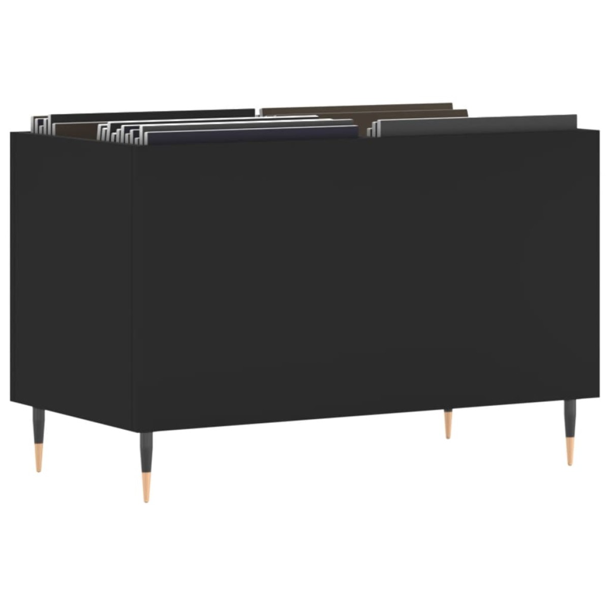 vidaXL Δισκοθήκη Μαύρη 74,5 x 38 x 48 εκ. από Επεξεργασμένο Ξύλο