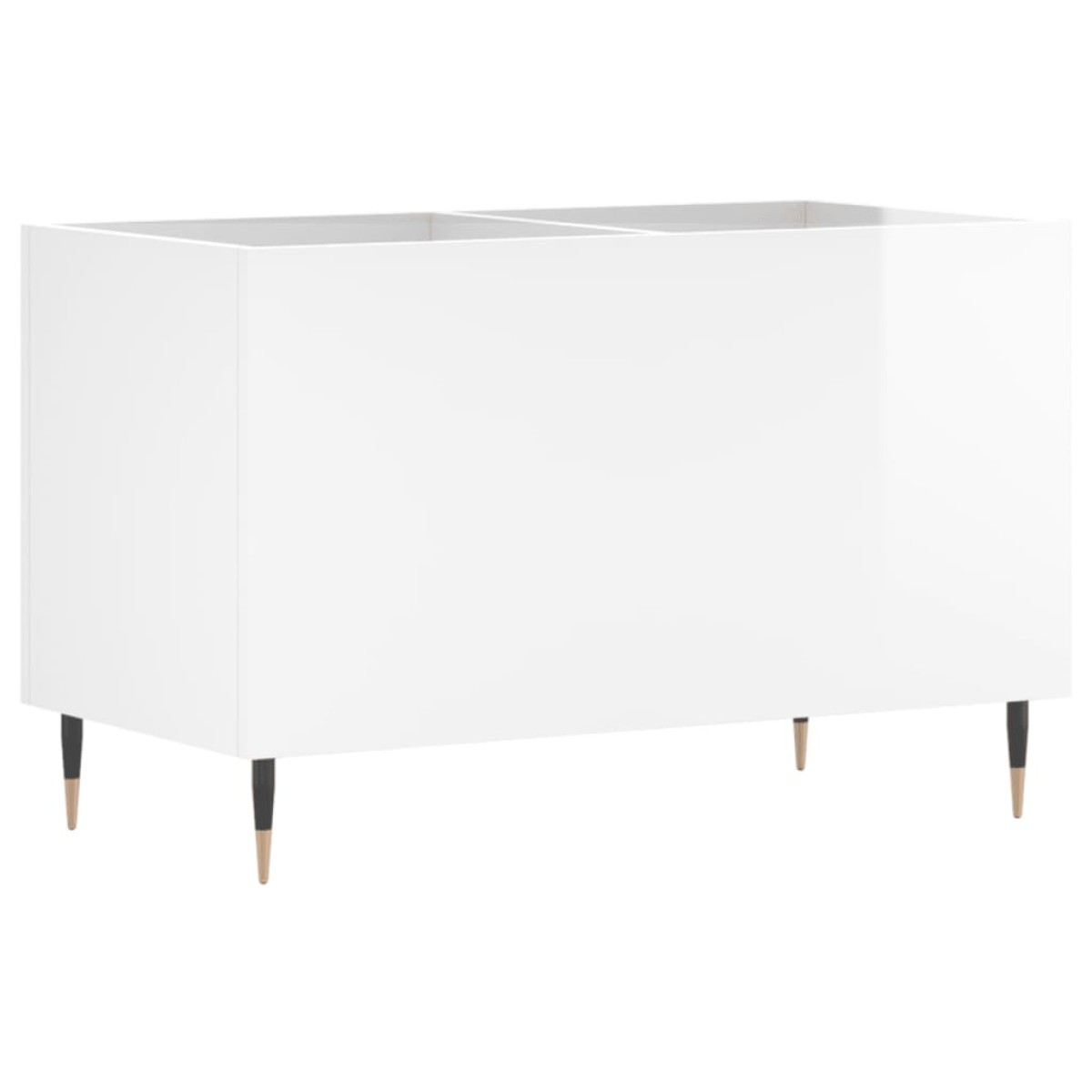 vidaXL Δισκοθήκη Γυαλιστερή Λευκή 74,5x38x48 εκ. Επεξεργασμένο Ξύλο