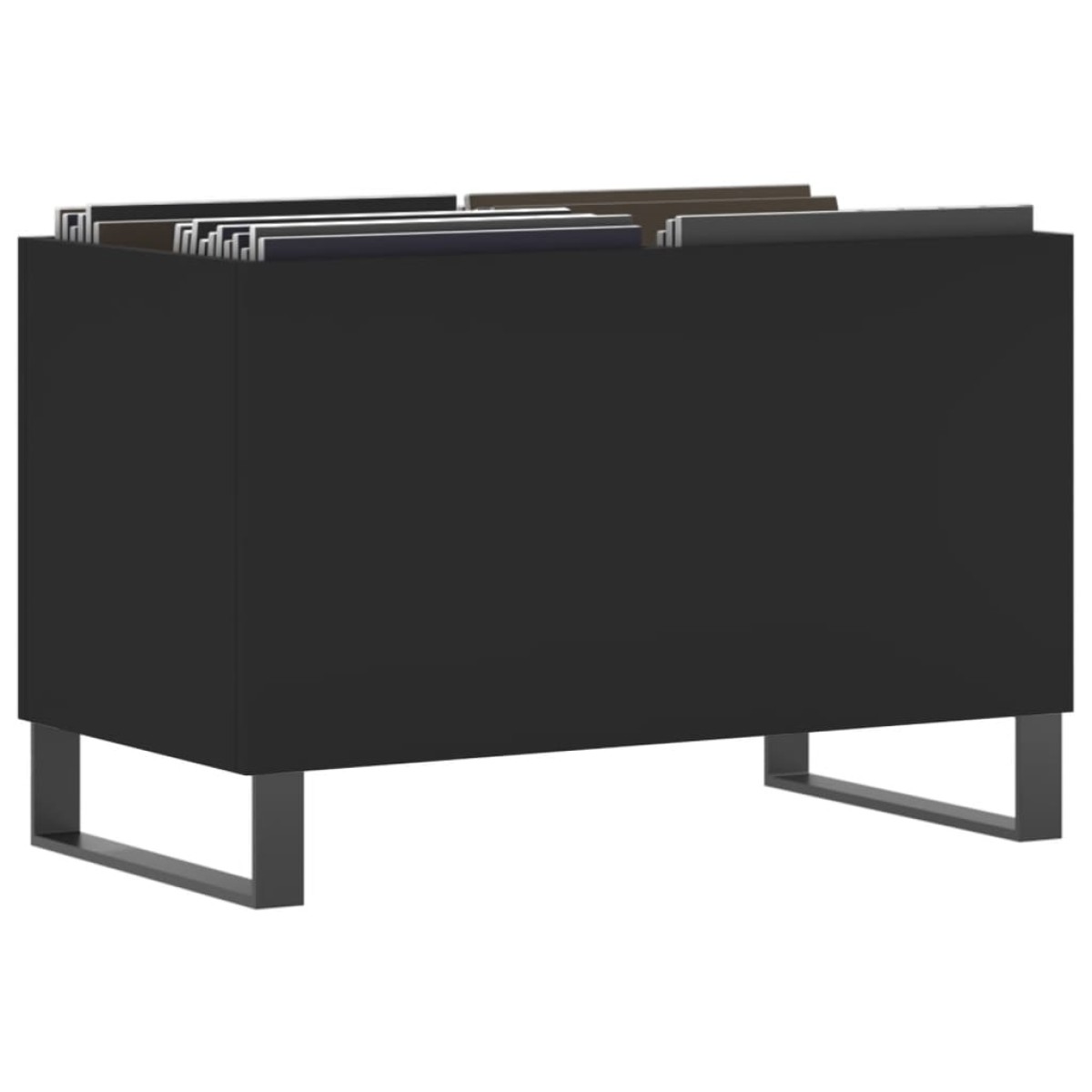 vidaXL Δισκοθήκη Μαύρη 74,5 x 38 x 48 εκ. από Επεξεργασμένο Ξύλο