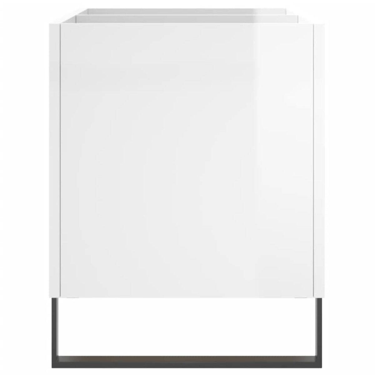 vidaXL Δισκοθήκη Γυαλιστερή Λευκή 74,5x38x48 εκ. Επεξεργασμένο Ξύλο