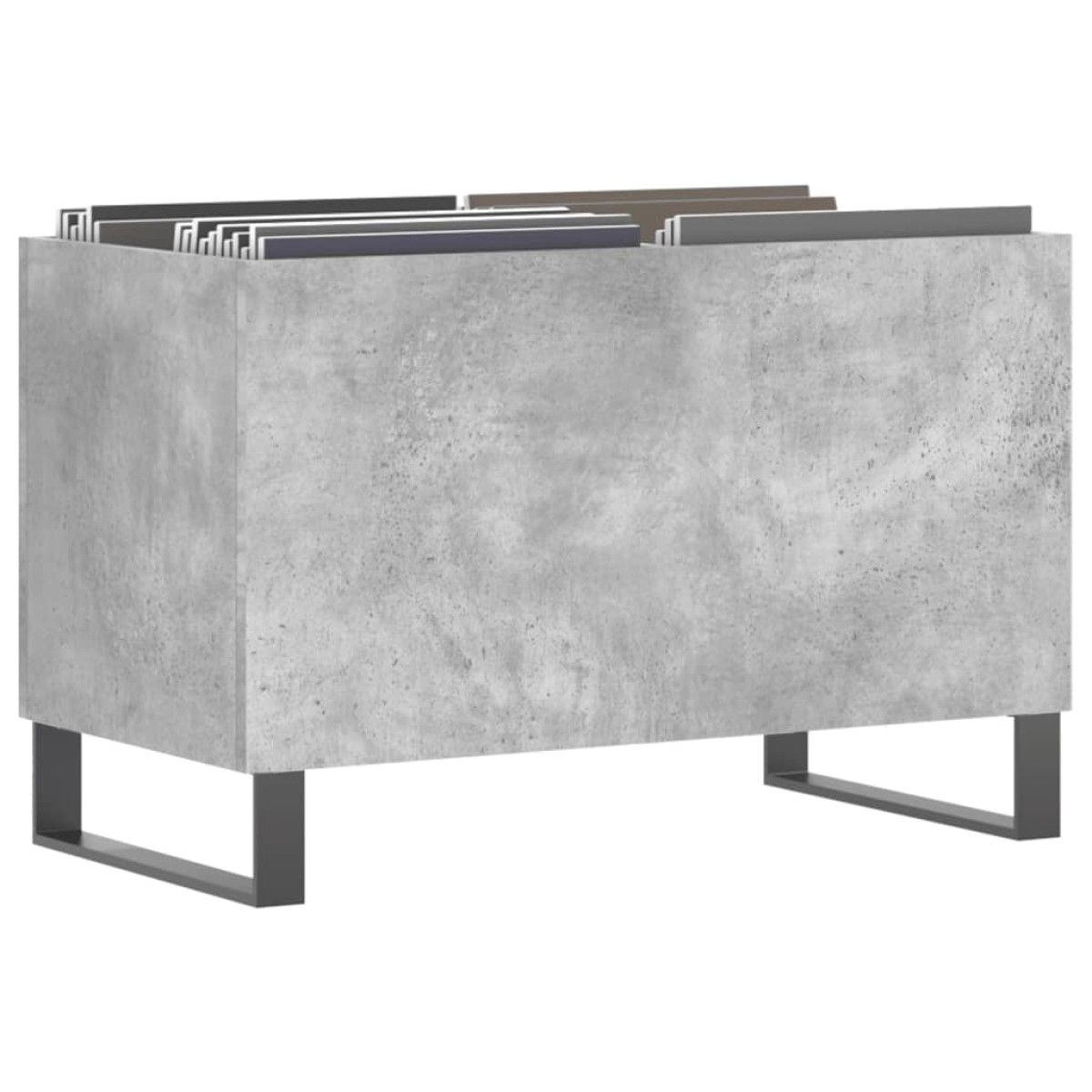 vidaXL Δισκοθήκη Γκρι Σκυροδέματος 74,5x38x48 εκ. Επεξεργασμένο Ξύλο