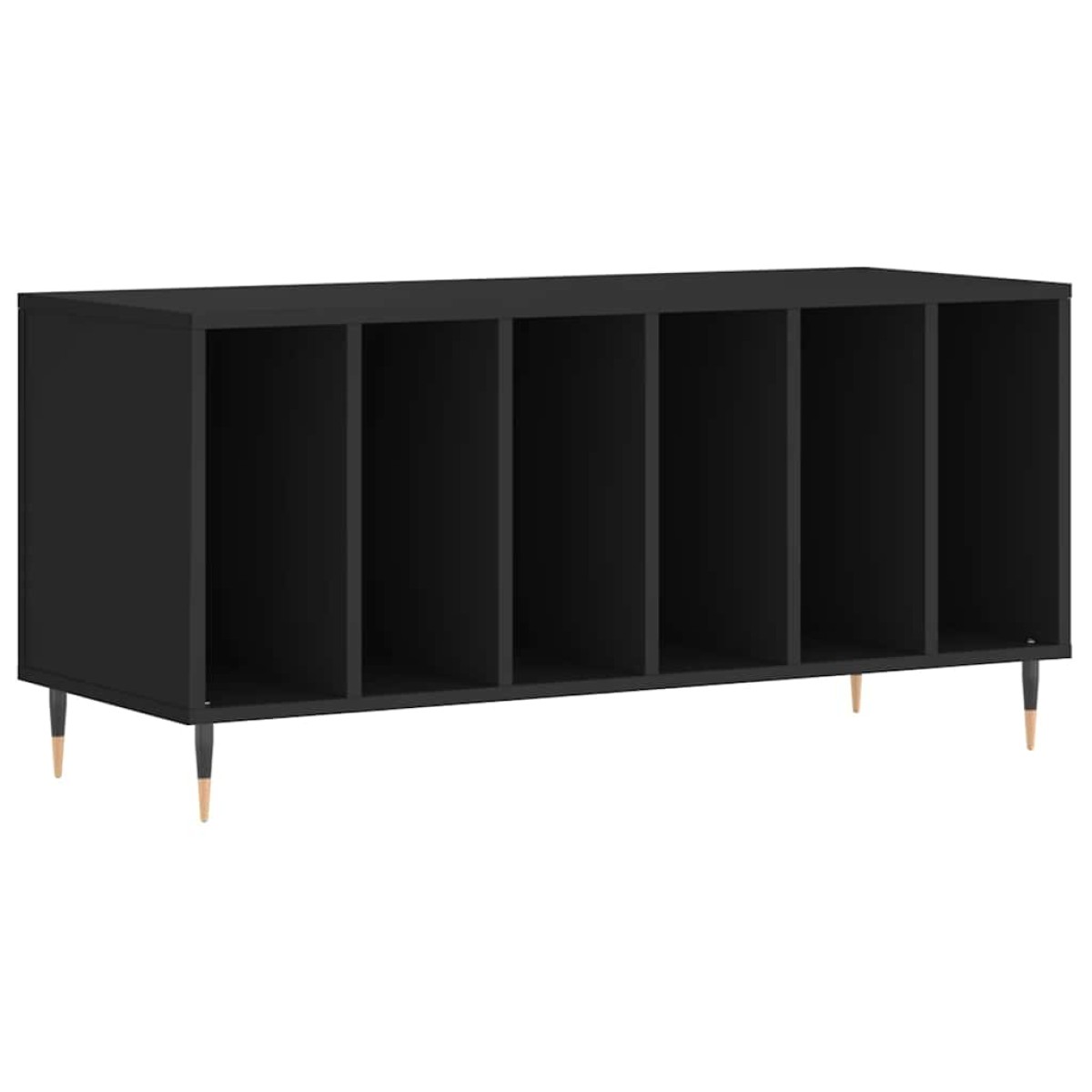 vidaXL Έπιπλο Δίσκων Μαύρο 100 x 38 x 48 εκ. από Επεξεργασμένο Ξύλο