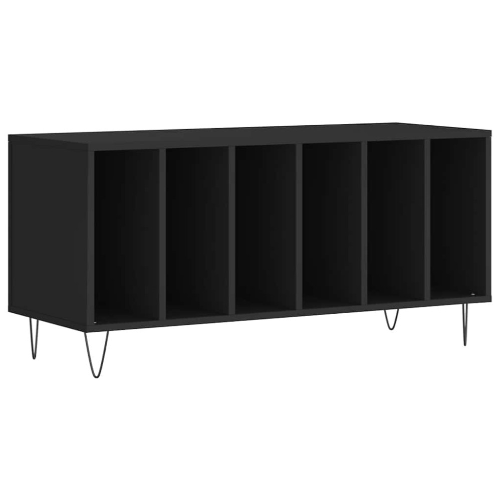 vidaXL Έπιπλο Δίσκων Μαύρο 100 x 38 x 48 εκ. από Επεξεργασμένο Ξύλο