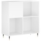 vidaXL Δισκοθήκη Γυαλιστερή Λευκή 84,5 x 38x 89 εκ. από Επεξεργ. Ξύλο