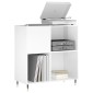 vidaXL Δισκοθήκη Γυαλιστερή Λευκή 84,5 x 38x 89 εκ. από Επεξεργ. Ξύλο