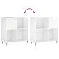 vidaXL Δισκοθήκη Γυαλιστερή Λευκή 84,5 x 38x 89 εκ. από Επεξεργ. Ξύλο