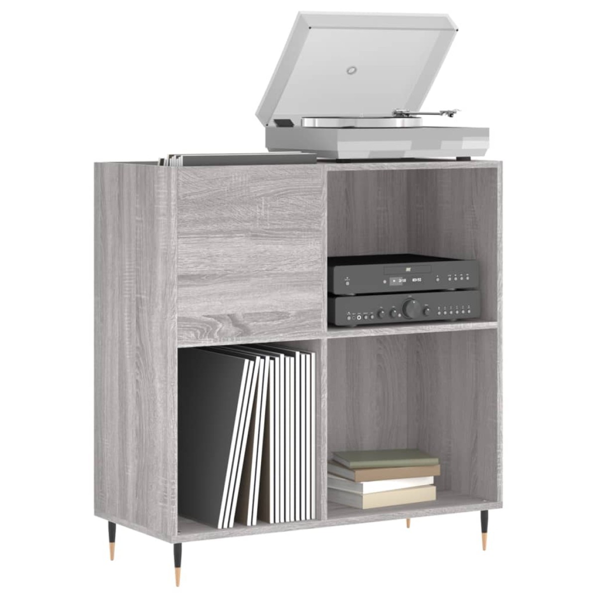 vidaXL Δισκοθήκη Γκρι Sonoma 84,5 x 38 x 89 εκ. από Επεξεργασμένο Ξύλο