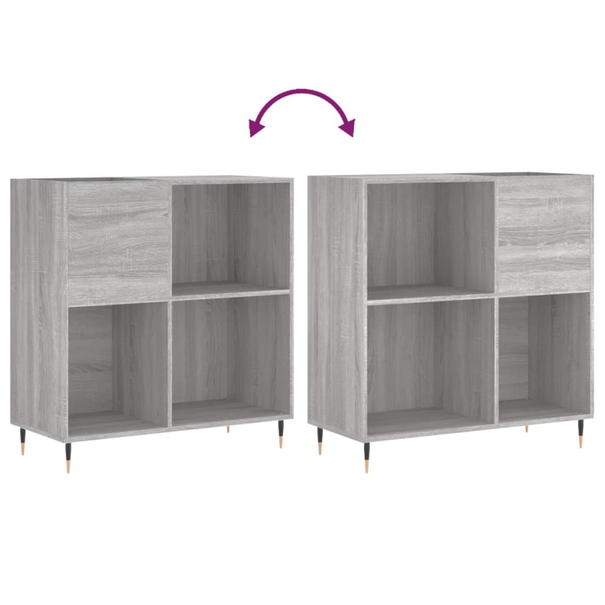 vidaXL Δισκοθήκη Γκρι Sonoma 84,5 x 38 x 89 εκ. από Επεξεργασμένο Ξύλο