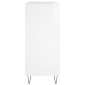 vidaXL Δισκοθήκη Γυαλιστερή Λευκή 84,5 x 38x 89 εκ. από Επεξεργ. Ξύλο