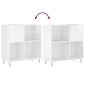 vidaXL Δισκοθήκη Γυαλιστερή Λευκή 84,5 x 38x 89 εκ. από Επεξεργ. Ξύλο