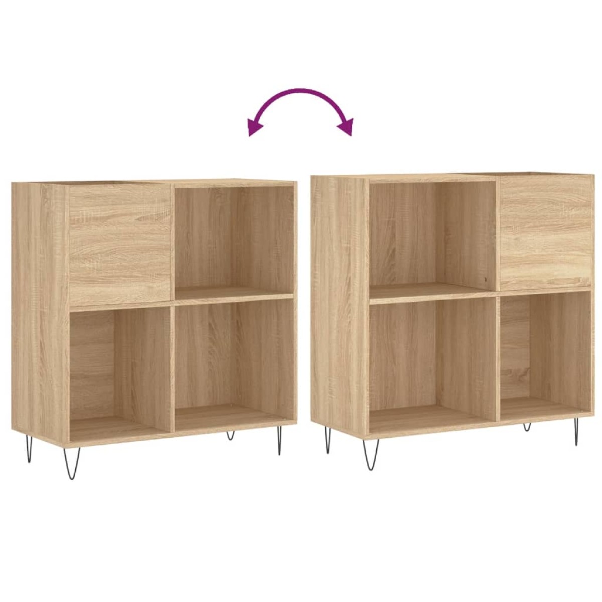 vidaXL Δισκοθήκη Sonoma Δρυς 84,5 x 38 x 89 εκ. από Επεξεργασμένο Ξύλο
