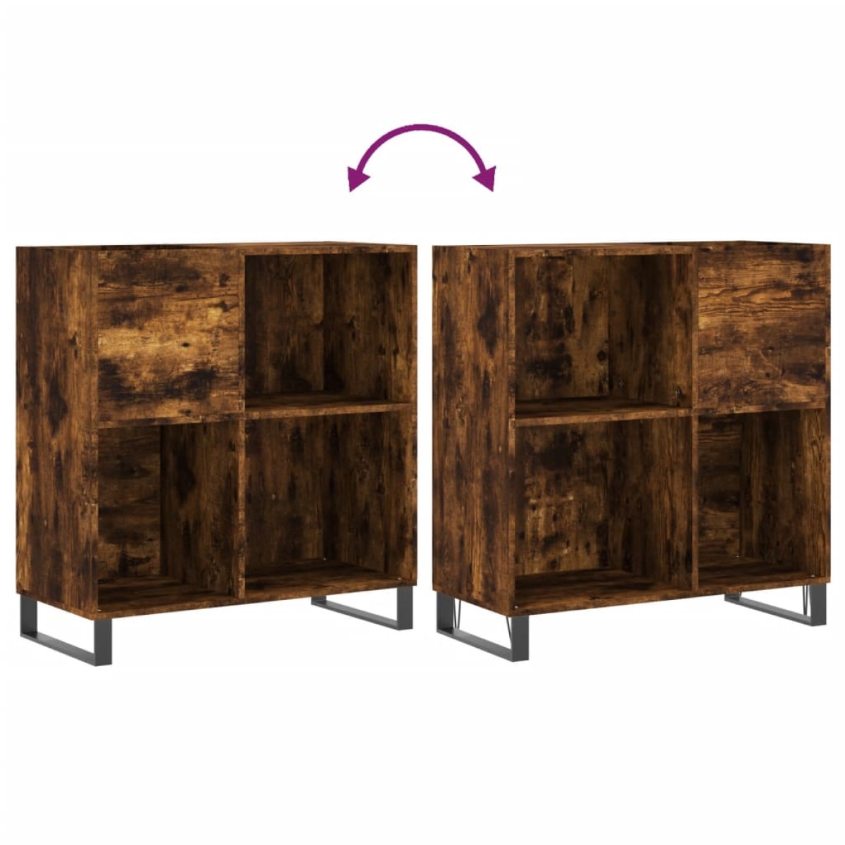 vidaXL Δισκοθήκη Καπνιστή Δρυς 84,5 x 38 x 89 εκ. από Επεξεργ. Ξύλο