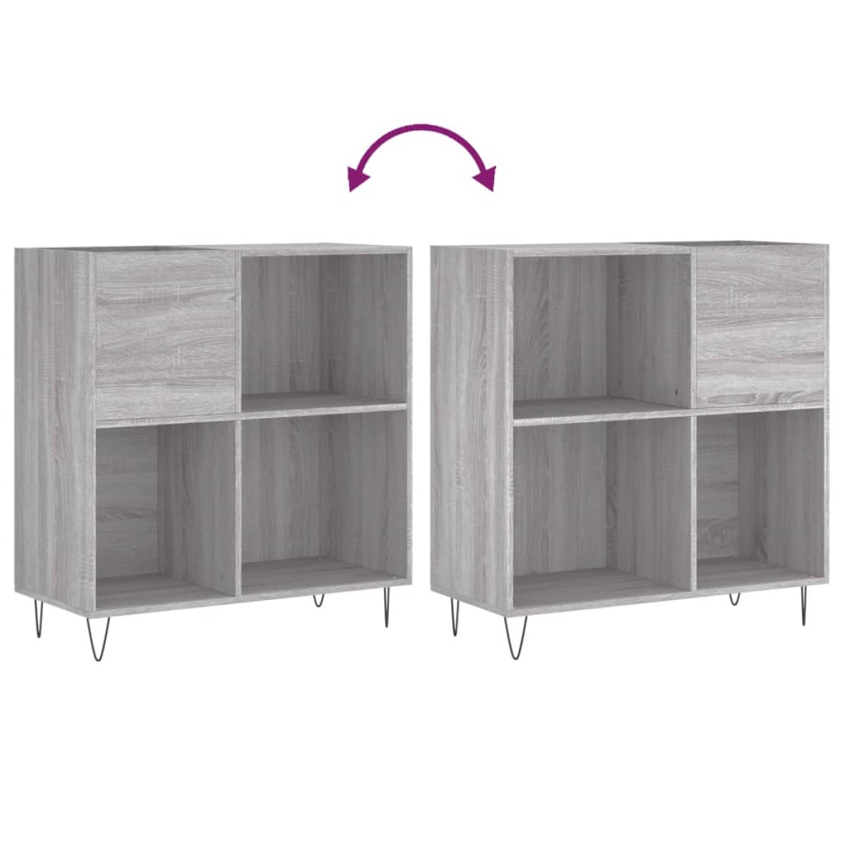 vidaXL Δισκοθήκη Γκρι Sonoma 84,5 x 38 x 89 εκ. από Επεξεργασμένο Ξύλο